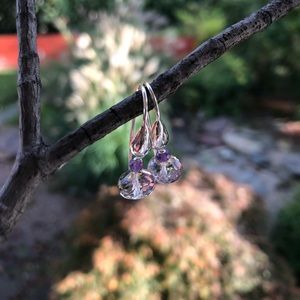 New Sterling Silver and Amethyst Earrings